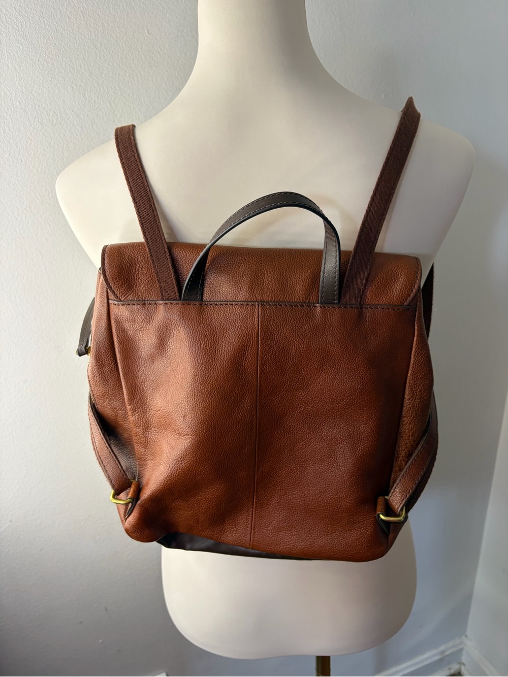 Fossil Claire Chestnut Brown Leather Backpack - Picture 7 of 11
